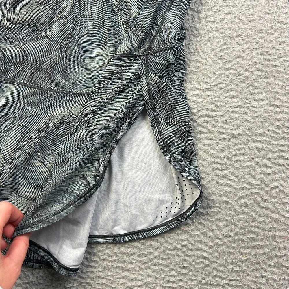 Lululemon High Neck Split Hem Run Tank Dimensional Icing Blue Mesh Top Size 4